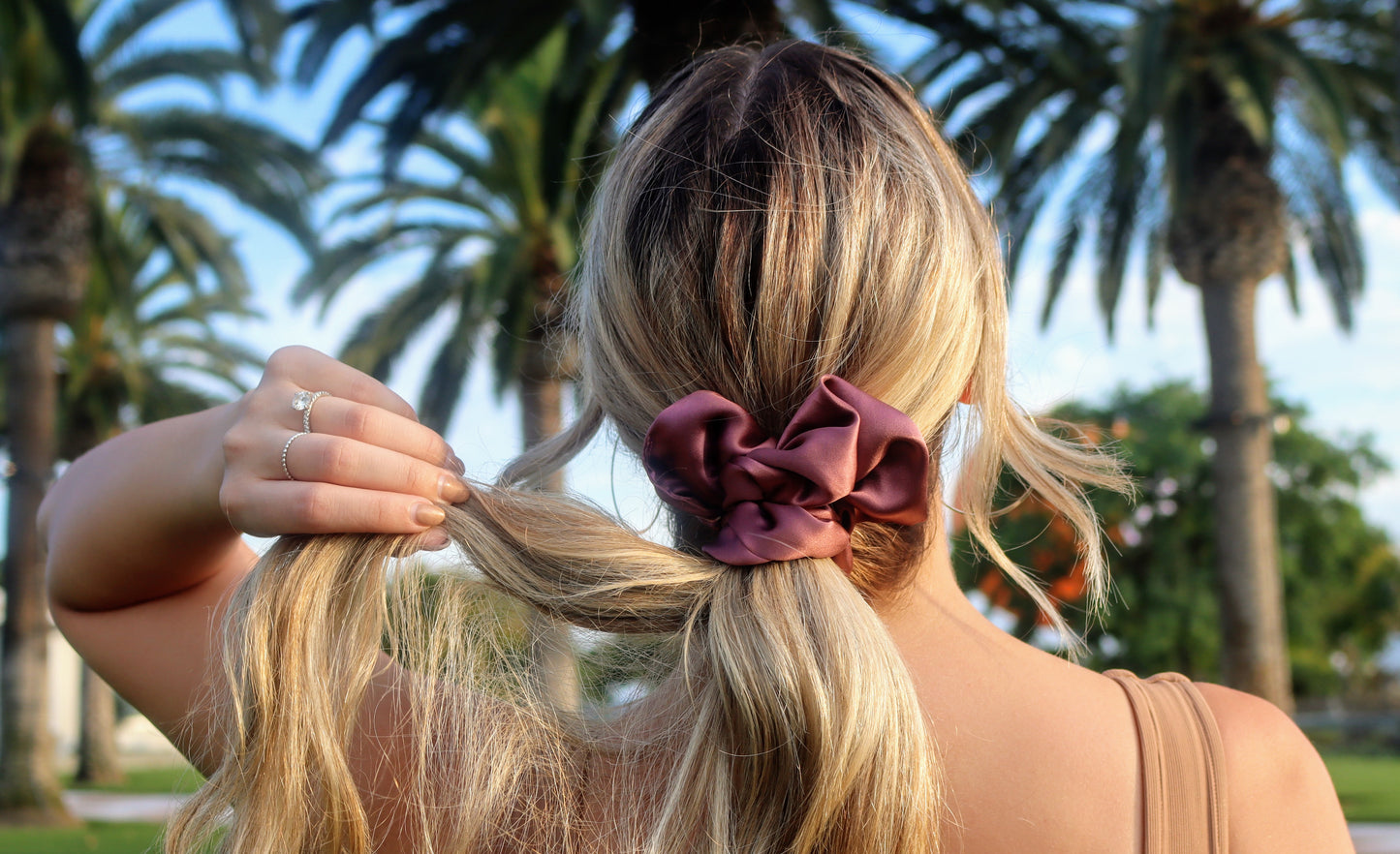 Silk Brown Scrunchie (standard size)