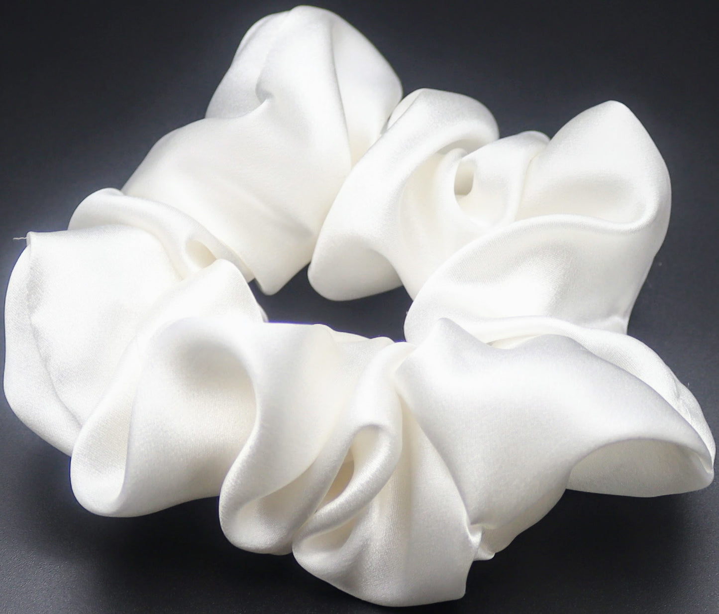 Silk White Scrunchie (standard size)