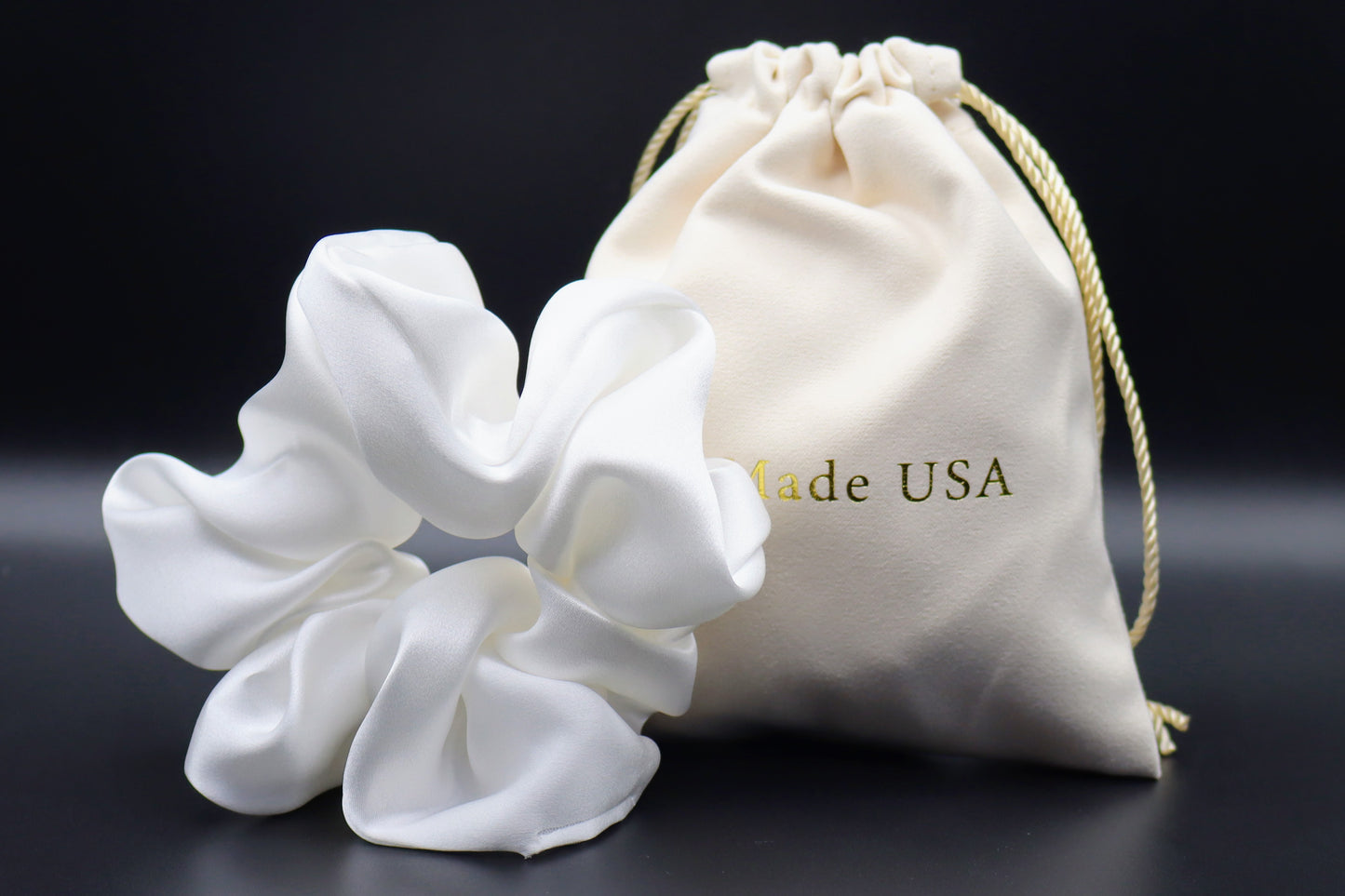 Silk White Scrunchie (standard size)